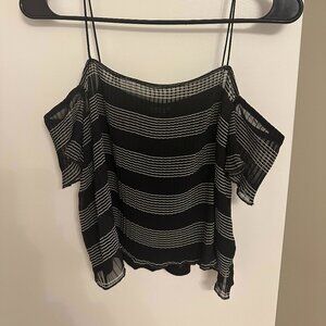 Topshop Navy Off Shoulder Top